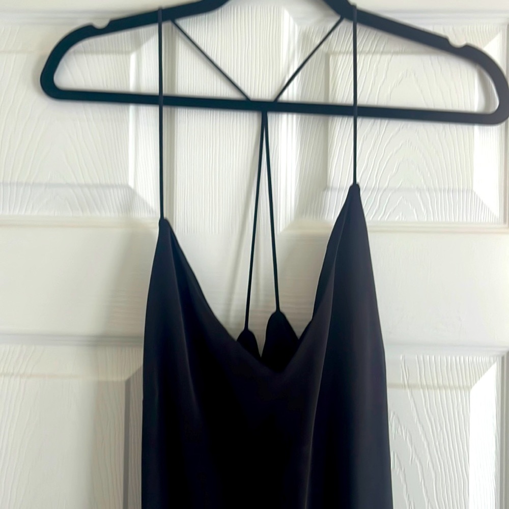TOPSHOP handkerchief slip dress black US 10